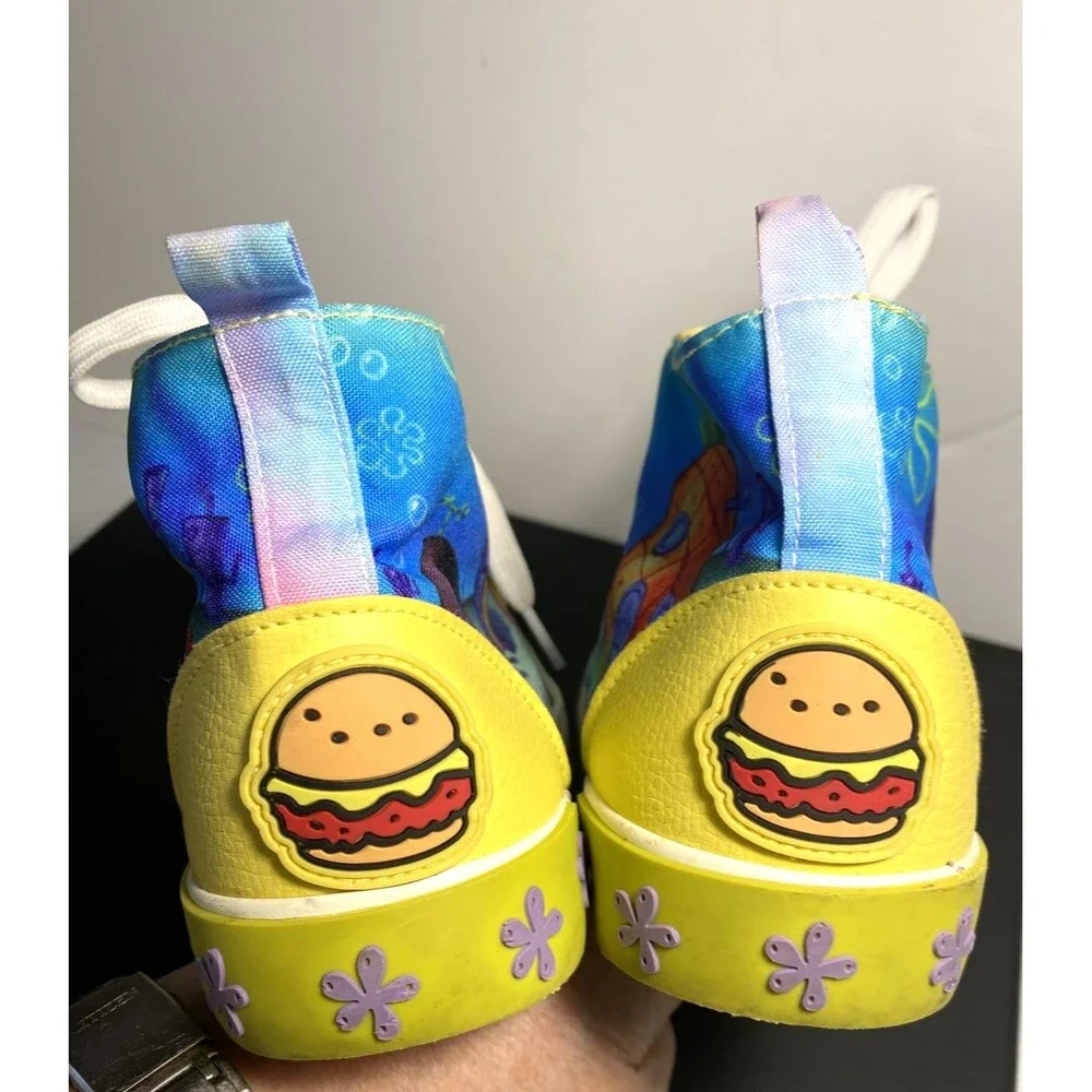 SpongeBob SquarePants High Top Graphic Canvas Sneakers Shoes Unisex M 7/W 8.5